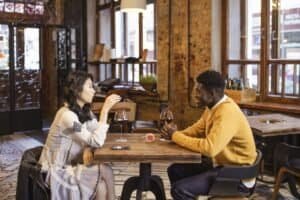 Couple on date learning they don't need to be ready for a relationship